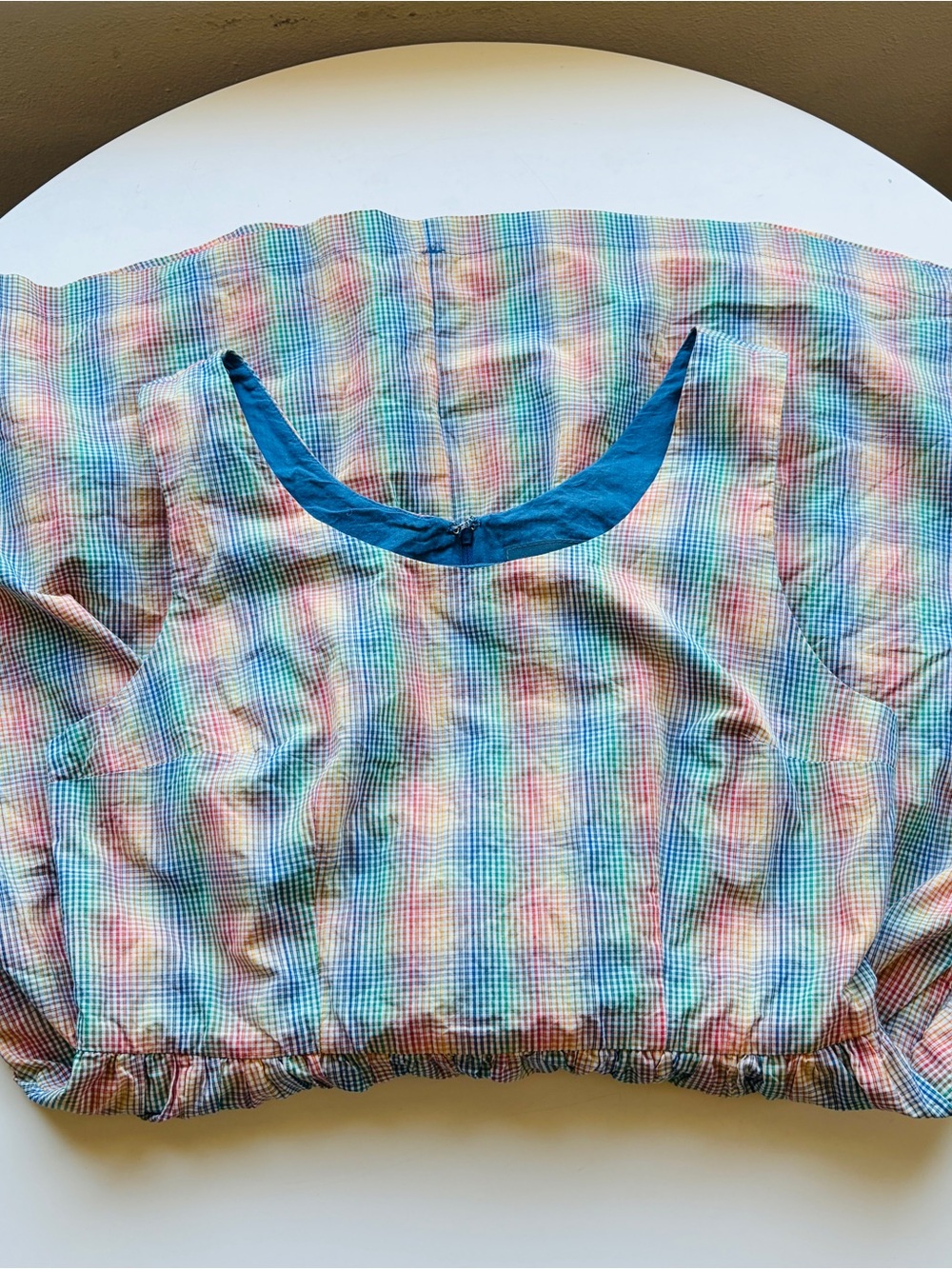 Adorable Modcloth Multicolor Rainbow Checkered Plaid Cotton Dress! Like New! - Picture 13 of 14